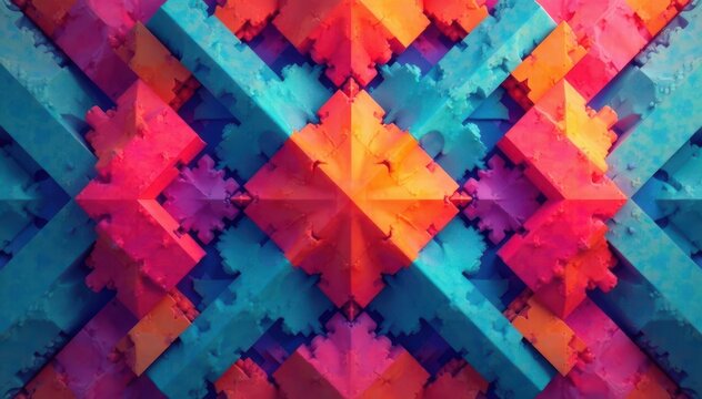 Abstract geometric shapes forming a repeating design , illustration, backdrop