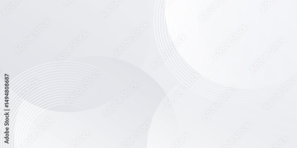 Wall mural white geometric abstract background overlap layer on bright space with lines effect decoration. mode
