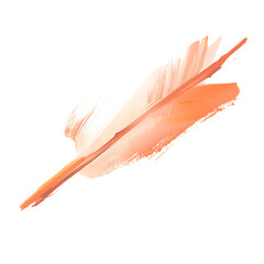 Artistic Arrow with Fluid Brushwork in Soft Apricot Isolated on Transparent Background