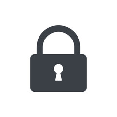 Minimalist Black Padlock Icon Representing Security and Privacy on a White Background
