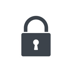 Minimalist Black Padlock Icon Representing Security and Privacy on a White Background