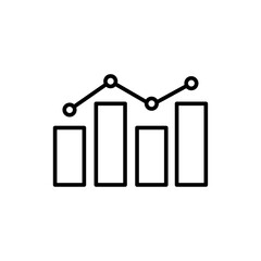 Analytics icon, Search data analysis, Business graphs and charts icons. Statistics and analytics vector icon. Statistic and data, charts diagrams, money, down or up arrow.