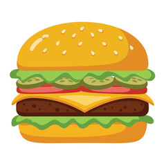 Delicious Cheeseburger with Fresh Ingredients