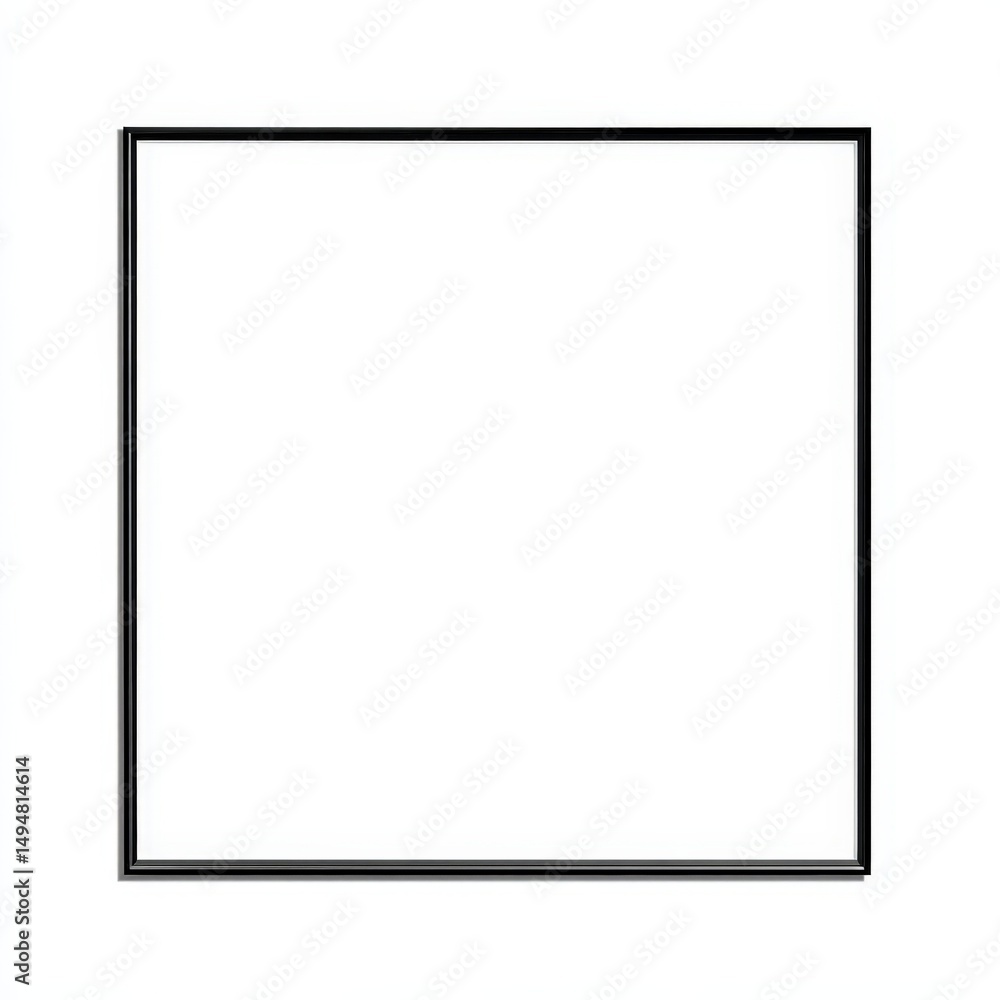 Poster simple black frame isolated on white background perfect for mockups and design projects