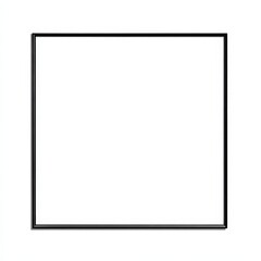 Simple Black Frame Isolated on White Background Perfect for Mockups and Design Projects