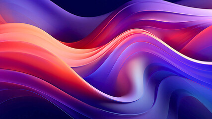 Colorful 3D Abstract Wave Background with Vibrant Gradient Lines and Fluid Motion | Generative AI