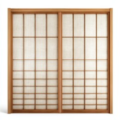 Elegant Shoji Screen Double Panel Wooden Sliding Room Divider with Linen Fabric Perfect for Asian Interior Design