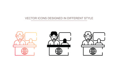 Travel Agent icon design with white background stock illustration