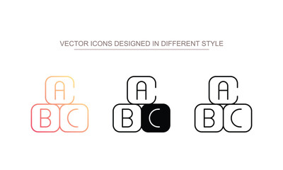ABC icon design with white background stock illustration