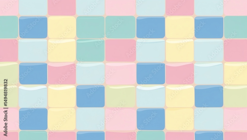 Aufkleber pastel square pattern design with soft colors and smooth texture