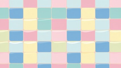 Pastel Square Pattern Design with Soft Colors and Smooth Texture
