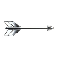 Sleek Arrow with a Polished Finish in Metallic Silver Isolated on Transparent Background