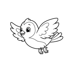 Flying Bird Line Art