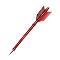 Bold Arrow with a Striking Profile in Ruby Red Color Isolated on Transparent Background