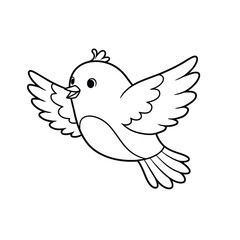 Flying Bird Line Art