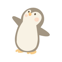 cute penguin spreading its arms