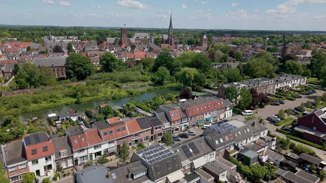 Aerial view of Culemborg, Province Gelderland, The Netherlands
