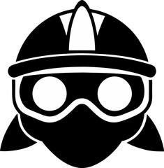 Helmet With Goggles Silhouette Vector Illustration
