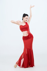 Beautiful dancers performing traditional Chinese folk dance, Dai dance