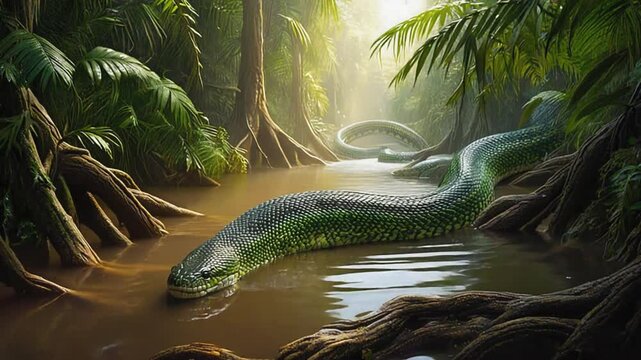 Anaconda in the Amazon.