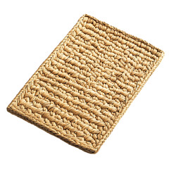 Minimalist Woven Straw Beach Mat Isolated on Transparent Background