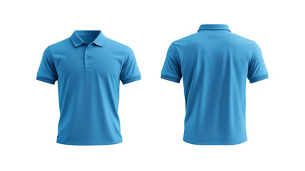 Light Blue Men's Polo Shirt Mockup - Front and Back View