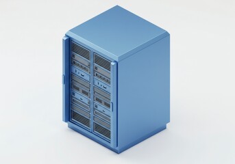 Server Rack Unit with Door Open in Data Center
