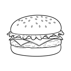 Hand-drawn Cheeseburger Illustration