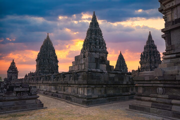 Fototapeta premium Prambanan is a Hindu temple in Yogyakarta, Java, Indonesia, dedicated to the Trimurti, the Creator, Brahma, Vishnu and Shiva. It is the largest Hindu temple in Indonesia.