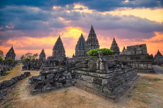 Prambanan is a Hindu temple in Yogyakarta, Java, Indonesia, dedicated to the Trimurti, the Creator, Brahma, Vishnu and Shiva. It is the largest Hindu temple in Indonesia.