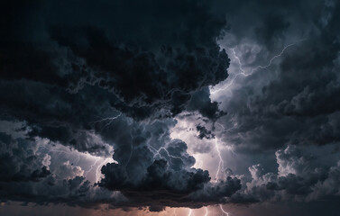 雷と黒雲と空中放電