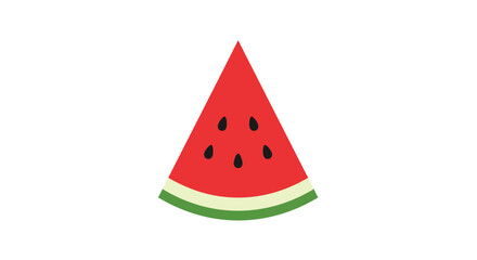 Fresh Watermelon Slice Illustration with Red Flesh and Black Seeds