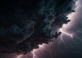 雷と黒雲と空中放電