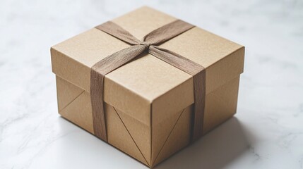 Gift box on marble surface