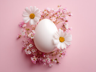 Obraz premium Fresh and Peaceful Easter Display with White Egg