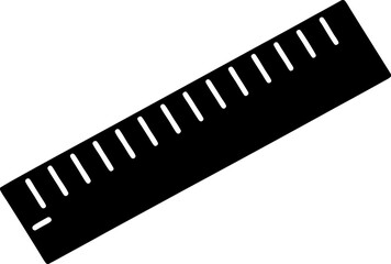 Ruler With Dashed Lines Silhouette Vector Illustration