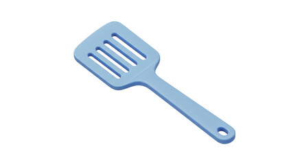 Isolated Light Blue Slotted Spatula Cooking Utensil