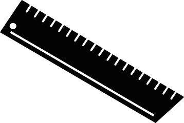 Ruler With Dashed Lines Silhouette Vector Illustration