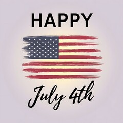 Independence day usa celebration graphic with vintage american flag, patriotic colors and happy july 4th message for banner design, poster, greeting card, social media and print material