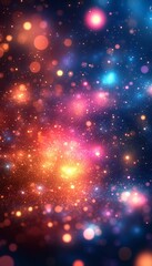 Fototapeta premium Abstract vibrant glowing particles background