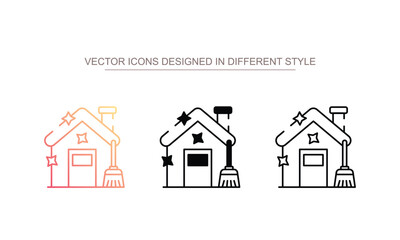 Cleaning House icon design with white background stock illustration