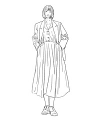 Fashion girl drawing painting stamps stickers