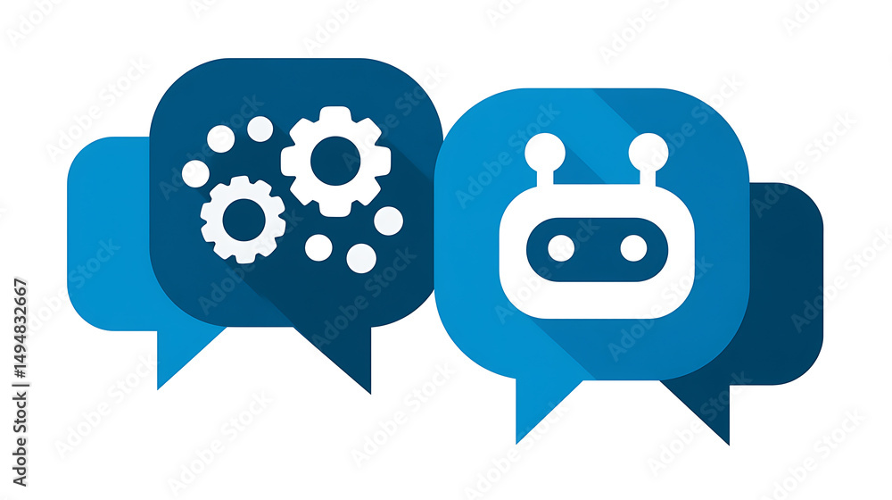 Poster exploring chatbot technology innovations virtual environment graphic design modern context informati