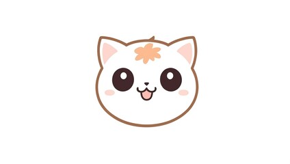 Fototapeta premium Cute Cartoon Cat: A charming cartoon cat, with its adorable face and expressive eyes, exuding warmth, joy, and a touch of playful mischief.