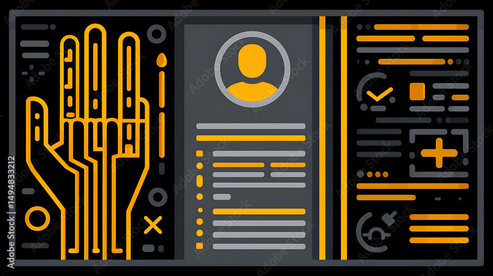 Poster digital identity management system technology graphic design virtual environment user-centered conce