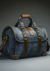 Elegant Grey Leather Duffle Bag: A Classic Travel Companion