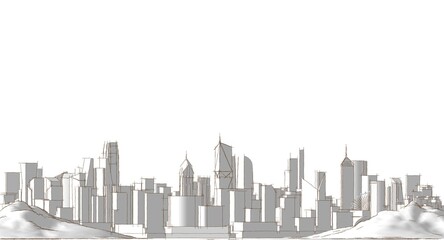 Obraz premium modern city panorama 3d illustration
