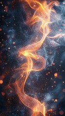 A dreamy scene of flames and smoke