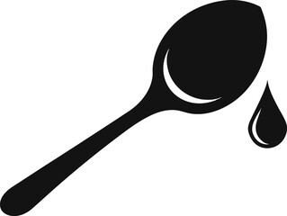 Spoon With Droplet Silhouette Vector Illustration
