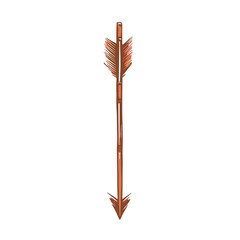 Minimal Arrow with Subtle Accents in Warm Cinnamon Isolated on Transparent Background